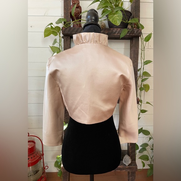 David’s Bridal: Beige Ruffle Collar Bolaro Jacket - Picture 9 of 17